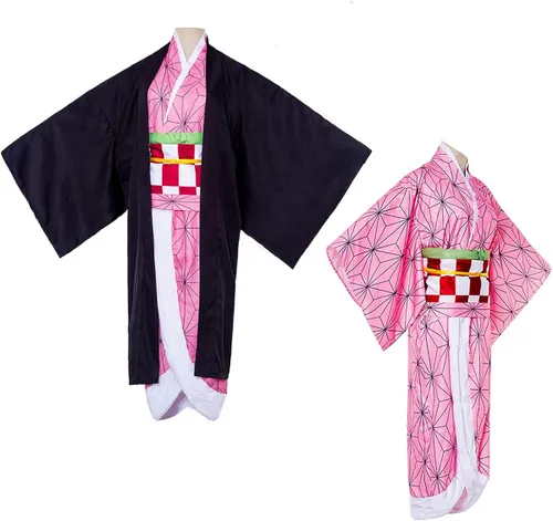 Vista 3 de Disfraz de anime Kamado Nezuukoo para cosplay kimono juego de rol para fiesta de Halloween con bambú