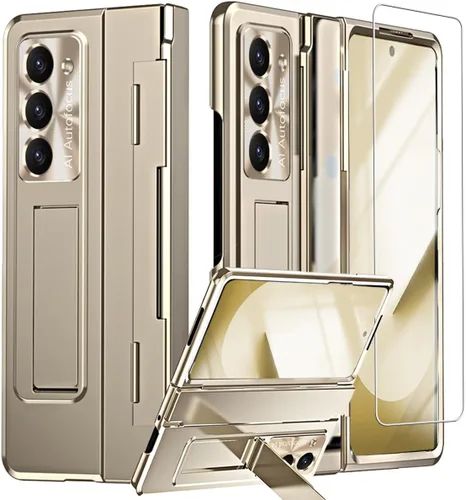 Vista 9 de Funda para Samsung Galaxy Z Fold 4 con protección de bisagra plana, funda delgada para teléfono de PC todo incluido, protector de pantalla