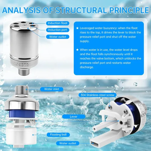 Vista 4 de 2 Pack Water Float Valve,1/2" to 3/4'' 1'' 304 Stainless Steel Fully Automatic Water Level Controller Float Valve
