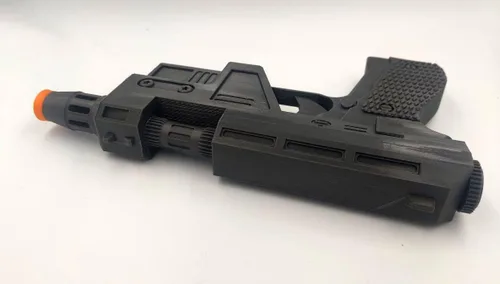 Vista 2 de GLIE-44 Poe Dameron Blaster Pistola Cosplay Prop hecho a mano