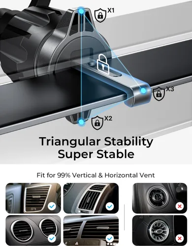 Vista 8 de LISEN - Soporte magnético de teléfono para automóvil, imanes fuertes, soportes magnéticos para teléfono para tu automóvil, 2 en 1, para salpicadero