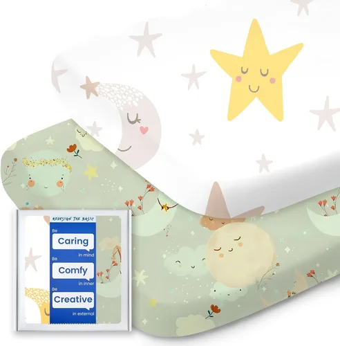 Vista 79 de Sábanas suaves para cuna de niño de alta calidad, sábana bajera para cuna ultra transpirable, sábanas súper elásticas de 28 x 52 x 9 pulgadas