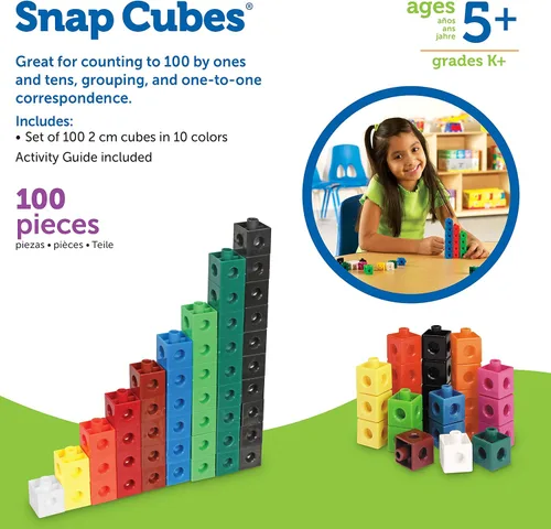 Vista 7 de Learning Resources Snap Cubes, juego de 100