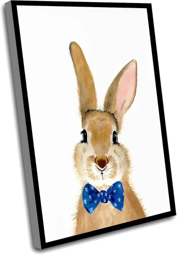 Vista 9 de Decoración para habitación de bebé, arte de baño para niña, estampados de guardería, pajarita de la marina de guerra, estampado de animales