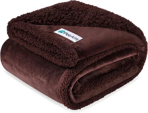 Vista 11 de PetAmi - Manta impermeable para perros medianos, cachorros, gatos pequeños Manta de forro polar suave para mascotas para sofá Cubierta gruesa