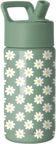 Vista 38 de Simple Modern Botella de agua para niños con tapa con pajilla, vaso aislado de acero inoxidable de 14 onzas para niños y a prueba de derrames