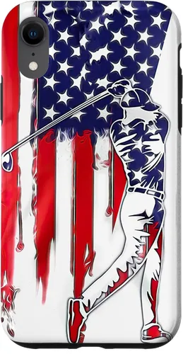 Vista 25 de Funny American Flag Golf For Golfer Case for iPhone 16