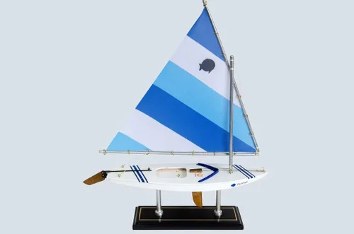 Vista 13 de LK Decoración de barco de vela modelo Sunfish de madera 16"-10