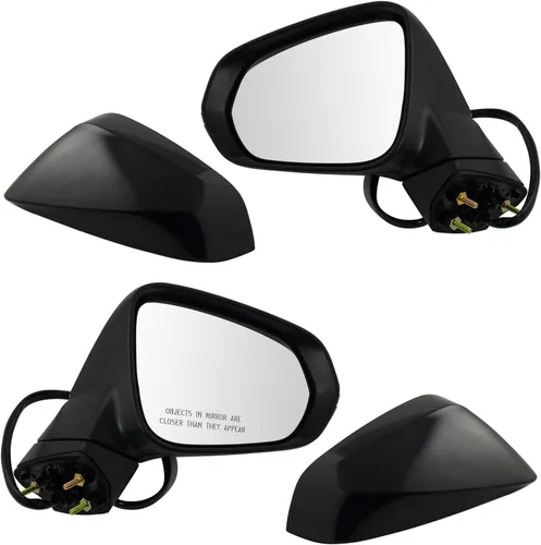 Vista 102 de TRQ Conjunto de 2 piezas de espejo lateral para conductor y pasajero, ajuste eléctrico, sin calefacción, sin memoria, color negro, compatible