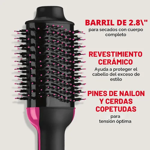 Vista 5 de Revlon-Cepillo de aire caliente para secador de cabello y voluminizador de un solo paso, negro (el embalaje puede variar)