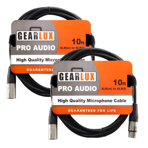 Vista 38 de Gearlux – Cable de micrófono XLR, completamente balanceado, macho a hembra, 25 pies - Paquete de 3