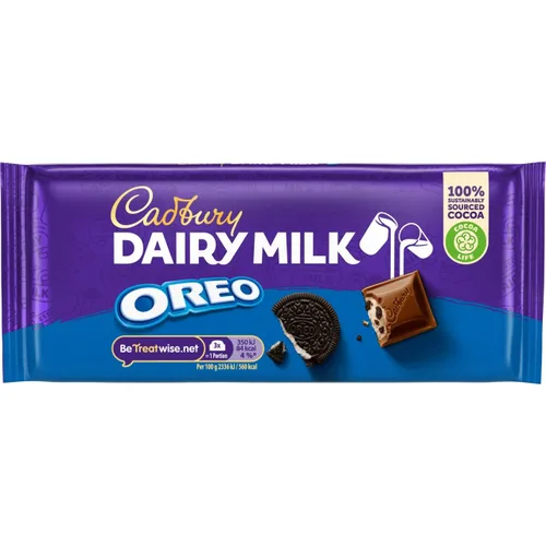 Vista 2 de Cadbury Leche Lechera Oreo Sandwich Barra de chocolate 3.25 oz (Paquete de 4)