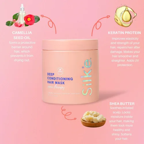 Vista 2 de Sleek'e Silk'e Repair Therapy - Mascarilla capilar de acondicionamiento profundo – Tratamiento para nutrir profundamente el cabello, reparar