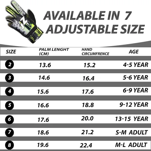 Vista 8 de Guantes de portero de fútbol para niños y jóvenes, guantes de portero antideslizantes con palma de látex de 4 mm y fuerte agarre, protección doble