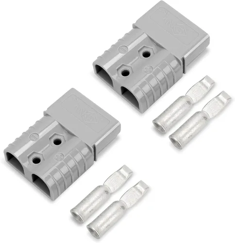 Vista 11 de 2 piezas conector de alimentación de batería de 175 amperios 600 voltios 1/0 AWG (contacto de 1/0AWG, 2 piezas carcasa gris) Kit de conector
