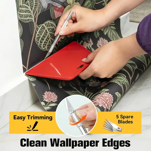 Vista 7 de tiptopcarbon Kit de Papel Tapiz Herramienta Alisadora de Papel Tapiz Herramientas de Papel Tapiz para Despegar y Pegar en Papel de Contacto Colgante