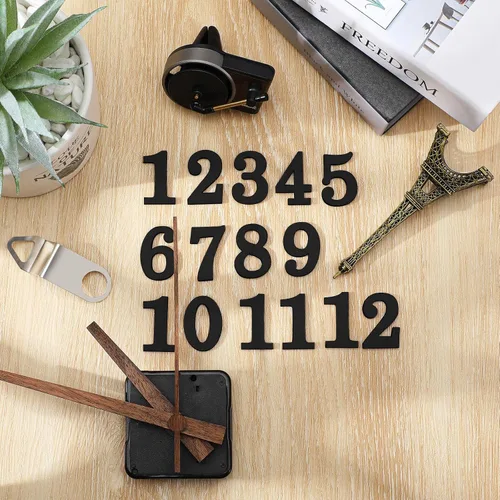 Vista 6 de Jetec Kit de números de reloj de madera de 75 piezas en 5 juegos de números de reloj árabe, accesorios autoadhesivos para decoración de bricolaje