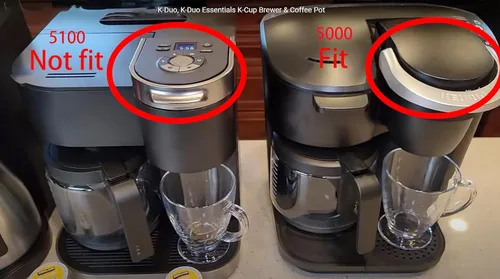 Vista 2 de Jarra de vidrio de repuesto compatible con Keurig K-Duo Essentials 5000 y 5500 y K-DUO Generation2 5600 - Repuesto de cafetera de repuesto,