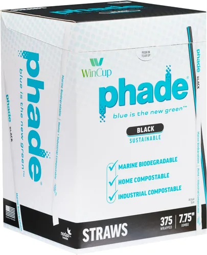 Vista 8 de phade Pajitas para beber jumbo ecológicas de 7.75 pulgadas, 3,750 unidades, biodegradables marinos, compostables, envueltas individualmente, paquete