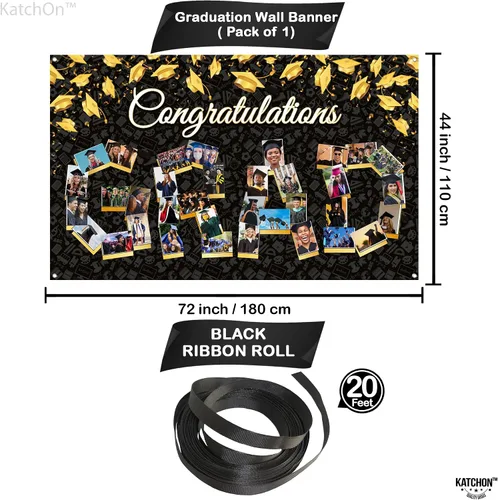 Vista 2 de KatchOn, Cartel de fotos de graduación de felicitaciones – Xtralarge, 72 x 44 pulgadas Cartel de fotos personalizado de graduación Fondo