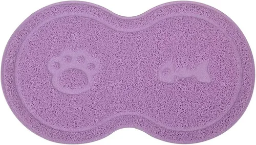 Vista 5 de Caja de arena pequeña para gatos con forma de 8 estera para atrapar residuos, 18 x 10 pulgadas (Almirante)