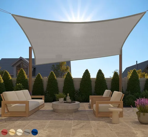 Vista 52 de GORILLA GRIP - Toldo parasol resistente, protección UV, resistente a la decoloración, desgarros y óxido, rectangular, con bordes curvos que bloquean
