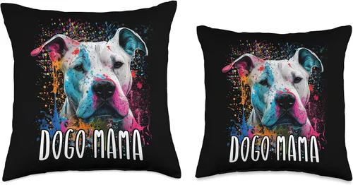 Vista 3 de Cute Splash Art Dogo Argentino Gifts Men Women Colorful Splash Art Dogo Argentino Mama - Almohada para cachorros, 16 x 16 pulgadas, multicolor