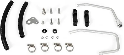Vista 5 de Mishimoto MMTC-K2-14, enfriador de transmisión, compatible con Chevrolet Silverado, 2014-2018, plateado Enfriador de transmisión