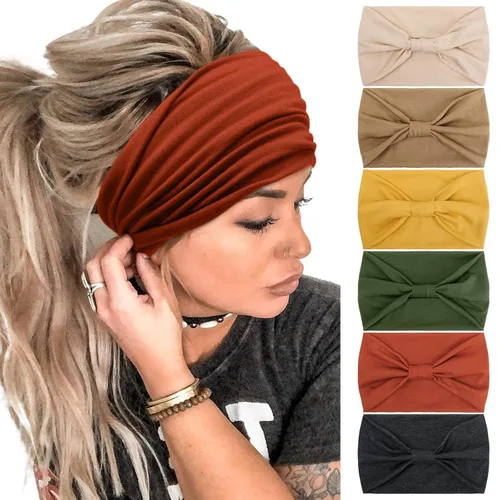 Vista 8 de Diadema Tobeffect para mujer, turbante de estilo bohemio africano, con nudos anchos, accesorios para el cabello Diademas 1