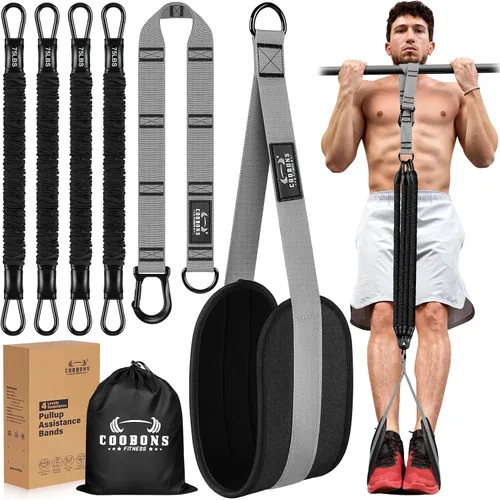 Vista 9 de Pull Up Assistance Bands, 300lbs Heavy Duty Resistance Bands for Pull Ups with Adjustable Height, Fabric Feet Rest & Knee Support, Strength Training
