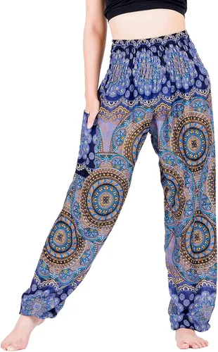 Vista 3 de LOFBAZ Vivid Yoga Harem Pantalones para Mujer Boho Hippie Lounge Pijamas India Beach