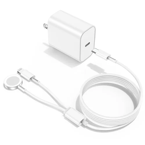 Vista 10 de Cargador de Apple Watch mejorado, cargador rápido magnético, adaptador de enchufe USB C con cable de carga rápida inalámbrico portátil de 3 pies
