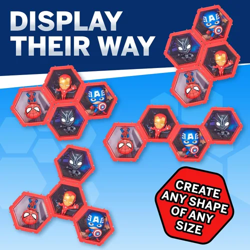Vista 5 de WOW! PODS 4D Marvel - Spiderman y Black Panther (paquete de 2) - Figura de acción única conectable y coleccionable, exhibición de pared/estante