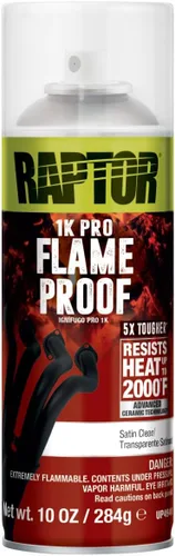 Vista 8 de RAPTOR Pintura para carrocería de automóviles a prueba de llamas, grado profesional, spray protector extra resistente para altas temperaturas, negro