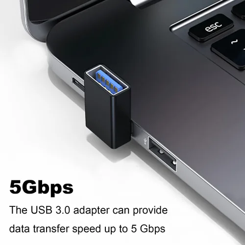 Vista 3 de AreMe Adaptador USB 3.0 de 90 grados, 2 unidades, ángulo hacia arriba