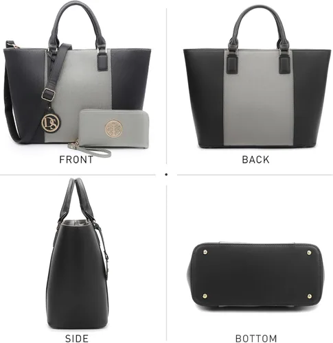 Vista 2 de Dasein Satchel Purse Handbag for Women Large Shoulder Work Tote Bag With Matching Wallet