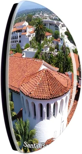 Vista 2 de USA America Santa Bárbara imán de nevera 3D cristal cristal turístico ciudad viaje recuerdo colección regalo fuerte refrigerador etiqueta engomada