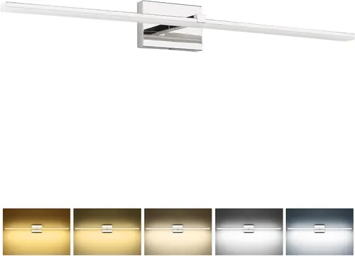 Vista 28 de Luz de tocador de baño negra de 32 pulgadas, LED moderna, 3CCT, regulable, 24 W, luminarias de baño sobre espejo 3000 K/4500 K/6000 K, 3