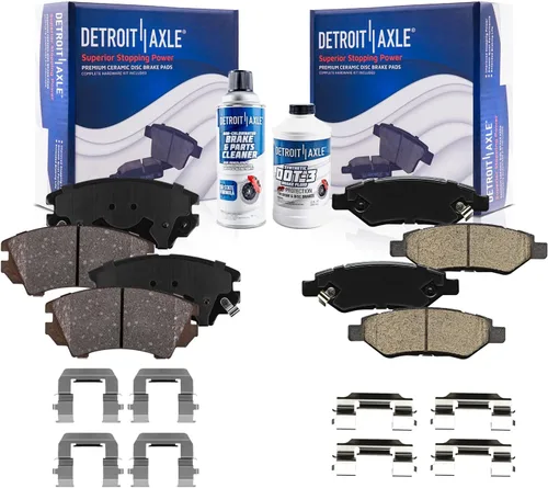 Vista 141 de Detroit Axle - Pastillas de Freno Delantero Izquierdo Reemplazo de Pinza de Disco para Dodge Ram 1500 Dakota Mitsubishi Raider - Juego de 3 piezas