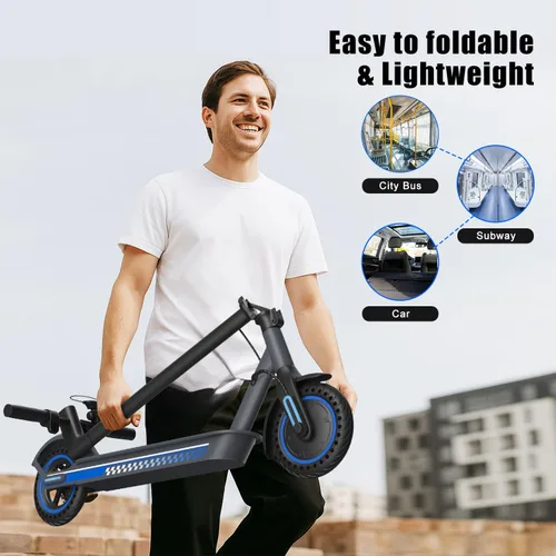 Vista 12 de Electric Scooter Adult 350W/500W Motor, Top 19/22 mph, 8.5'' Solid Tire Azul