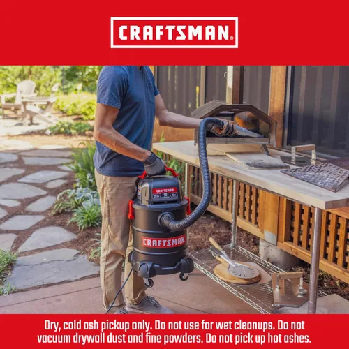 Vista 5 de CRAFTSMAN CMXEVBE17050 - Aspiradora para cenizas y parrilla (5 galones, 7.8 amperios) Portable Dry Only Shop Vacuum with Drum Filter, Cartridge