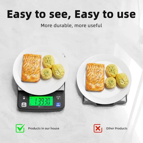 Vista 4 de Báscula de gramo digital Polit de 13 lb/6 kg, 0.02 oz para piezas pequeñas Bandeja de acero inoxidable, función de recuento de piezas, pies