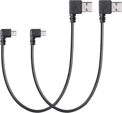 Vista 12 de CERRXIAN Mini cable USB de 9 pulgadas, mini USB en ángulo recto y ángulo izquierdo macho a USB tipo A 2.0 en ángulo izquierdo, cable de Combo USB A
