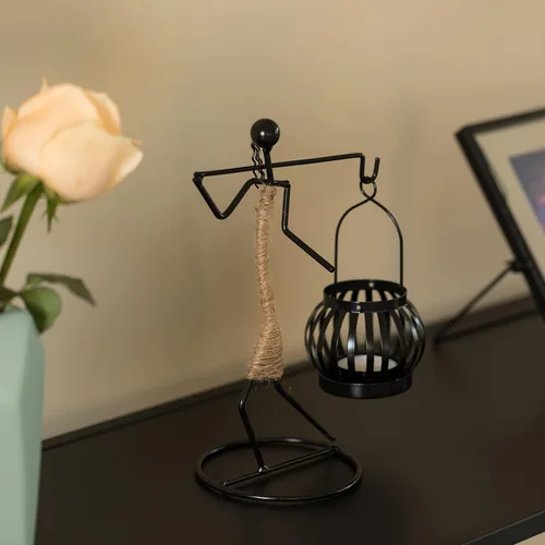 Vista 3 de Portavelas de alambre decorativo moderno lámpara de té lámpara de mesa centro de mesa soporte de vela, transporte trasero