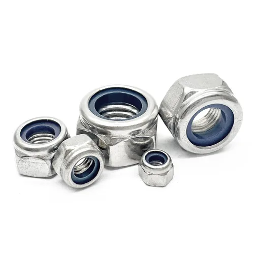 Vista 3 de 20 tuercas de bloqueo de nailon M6x0.2.953 in, tuercas hexagonales de rosca fina, kit surtido de tuercas de bloqueo de acero inoxidable 304