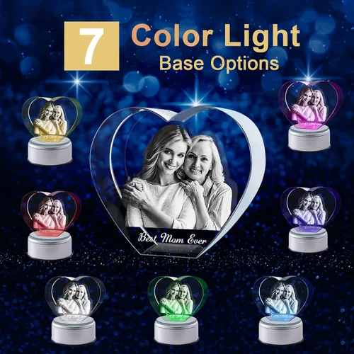 Vista 3 de Novgarden Foto de cristal 3D, regalos personalizados para el día de la madre, regalos conmemorativos para mujeres y ella, en cumpleaños
