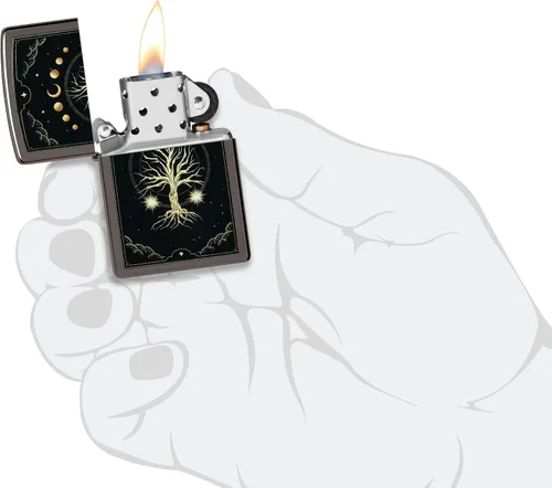 Vista 5 de Zippo Mystic Nature Design - Encendedor de bolsillo Black Ice