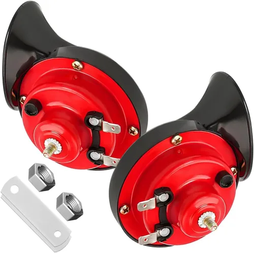 Vista 10 de Yourkar - Bocina de coche fuerte, 12V impermeable, bocina eléctrica de caracol de 303DB, tono alto, reemplaza para coches, SUV, camiones
