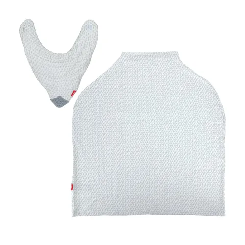 Vista 5 de Nuby Funda de lactancia 5 en 1 con babero de dentición de más de 3 meses, gris