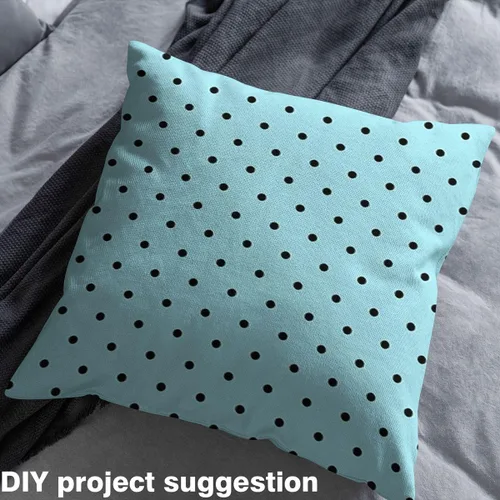 Vista 3 de Tela de lunares por yarda, tela de decoración de puntos redondos para suministros de costura, telas de estilo moderno y simple para tapicería y Azul